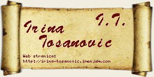 Irina Tošanović vizit kartica